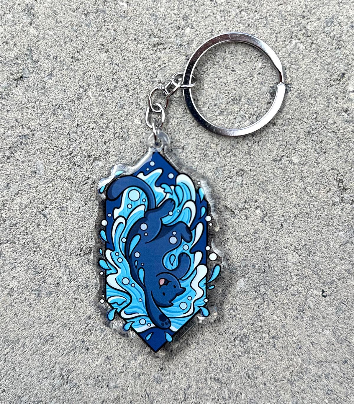 Water Cat Keychain