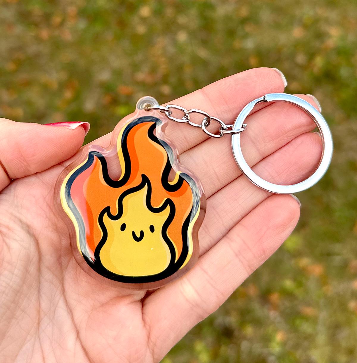 Flame Keychain