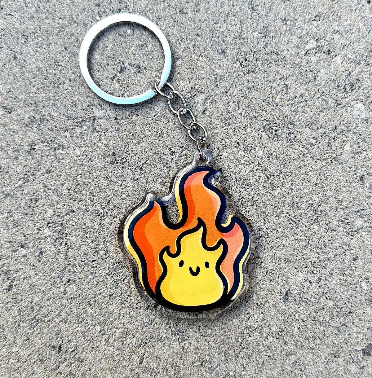 Flame Keychain