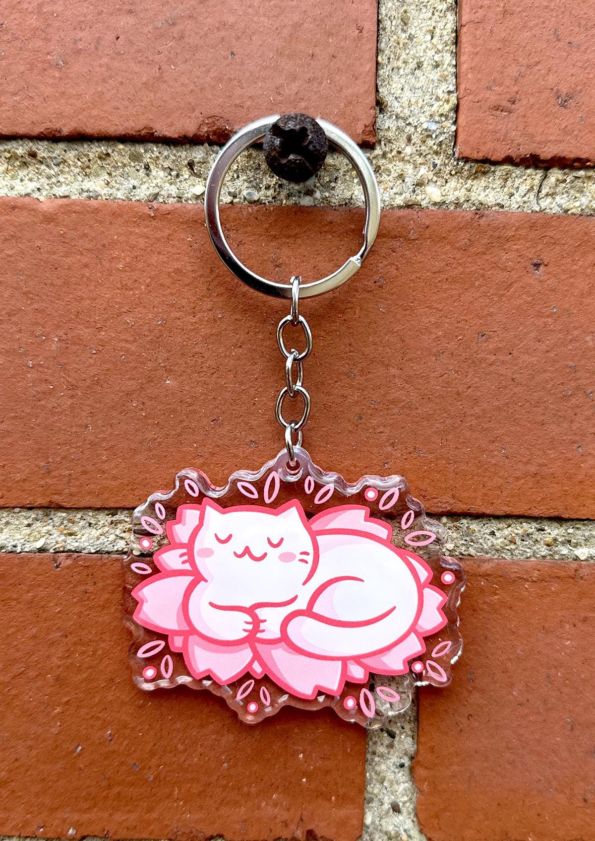 Sakura Cat Keychain