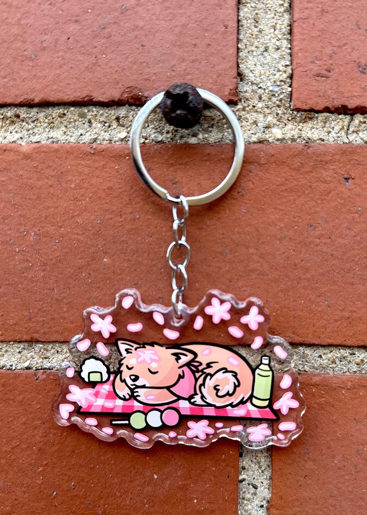 Sakura Shiba Keychain