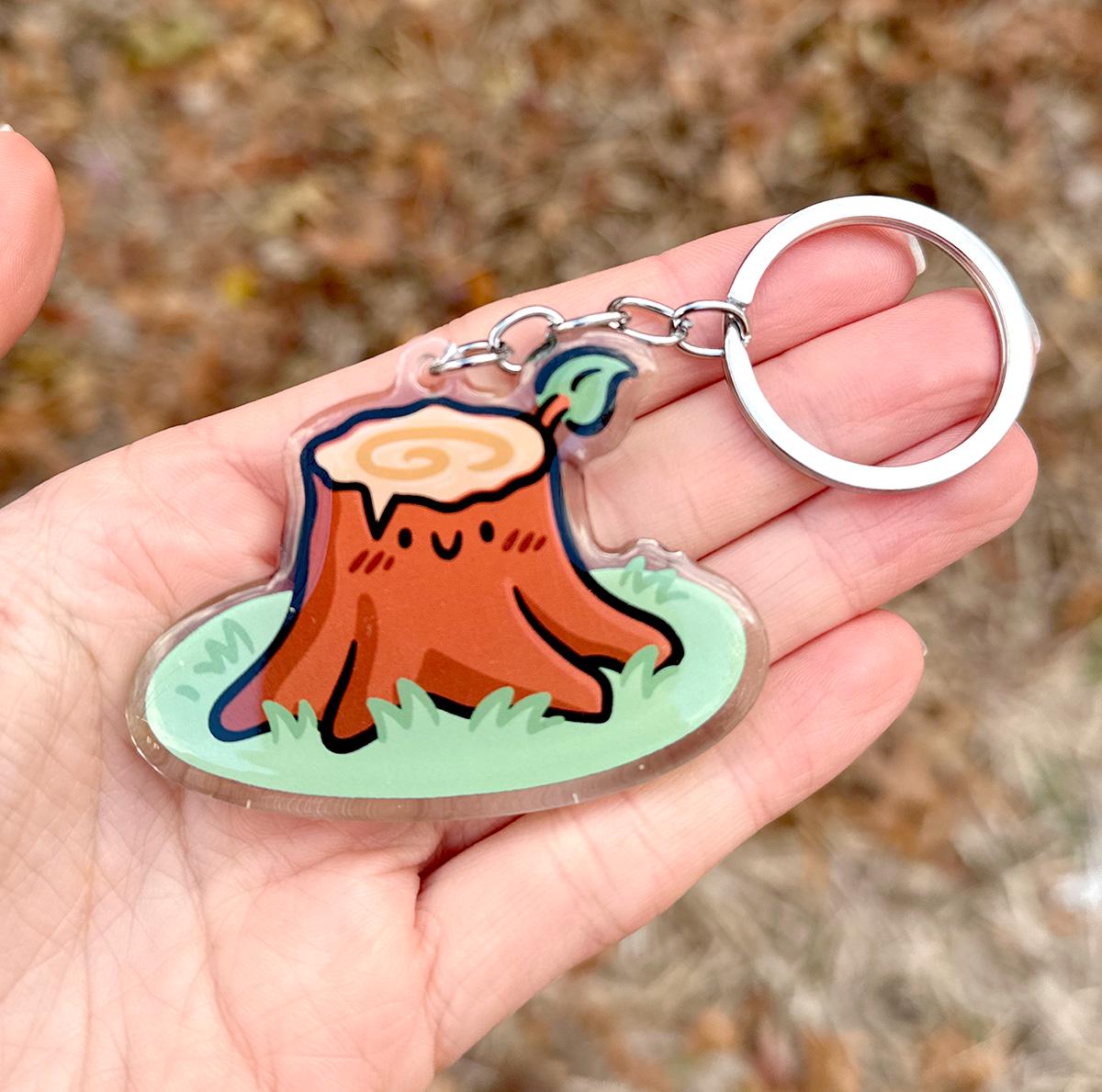 Tree Stump Keychain