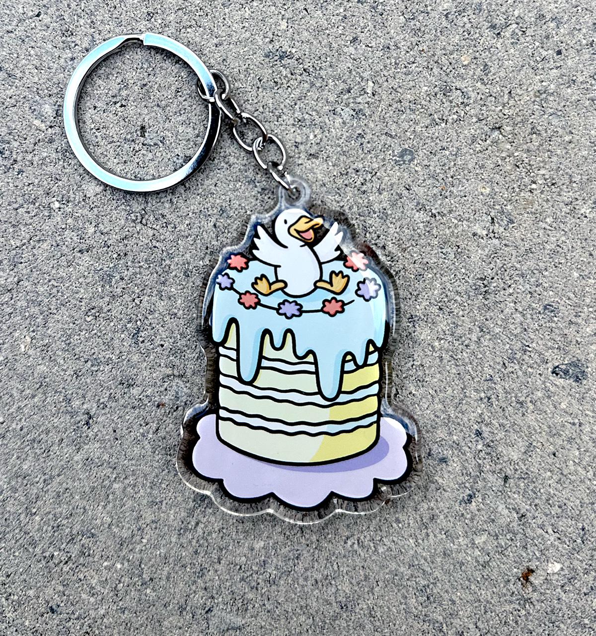 Duck Cake Keychain