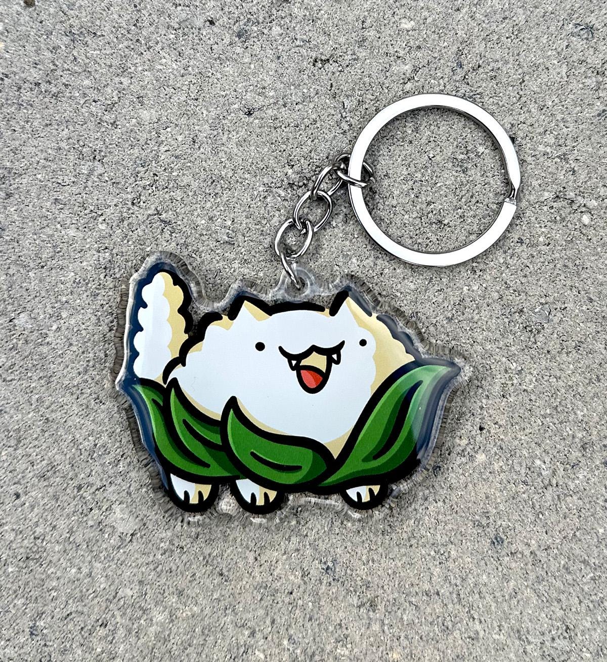 Cauliflower Cat Keychain