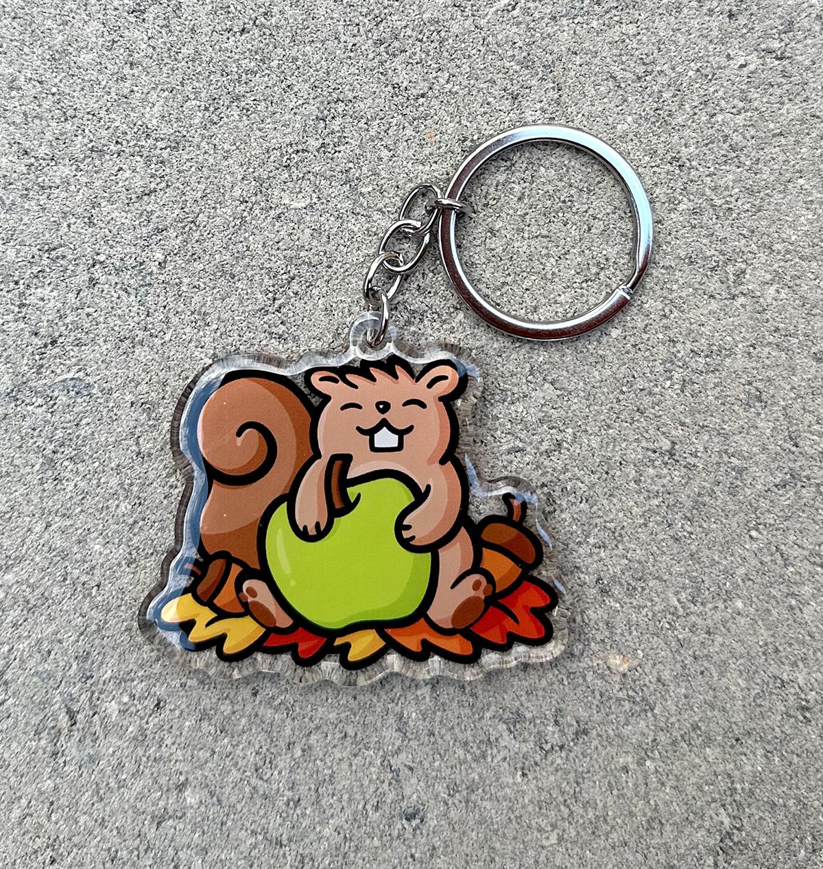 Fall Squirrel Keychain