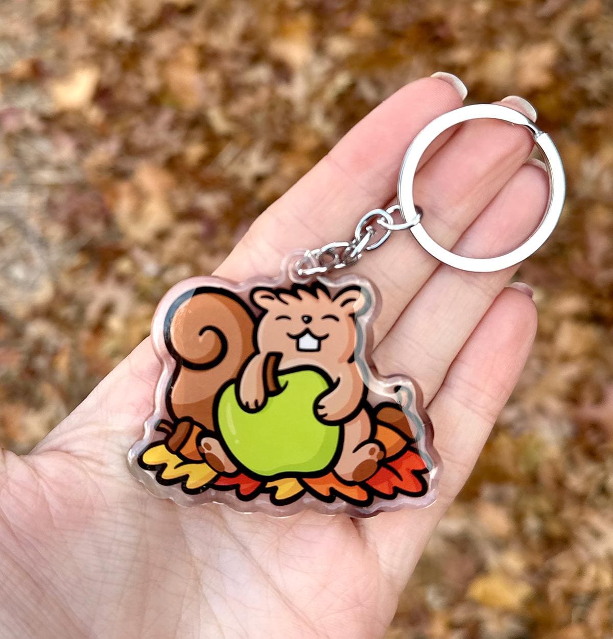 Fall Squirrel Keychain