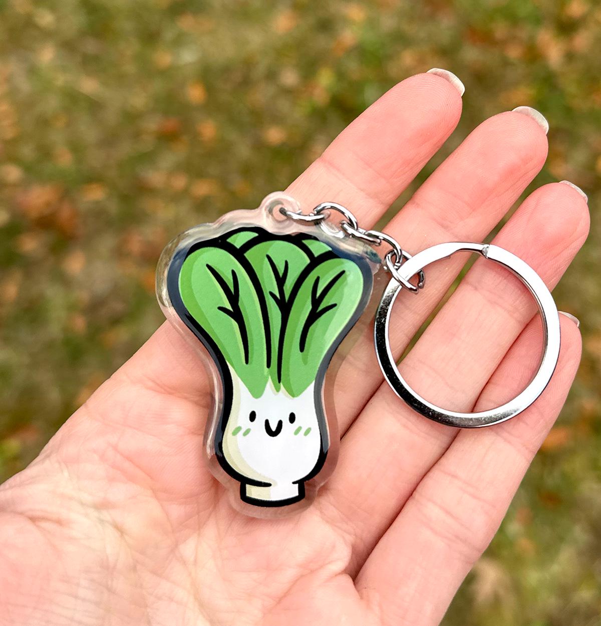 Bok Choy Keychain