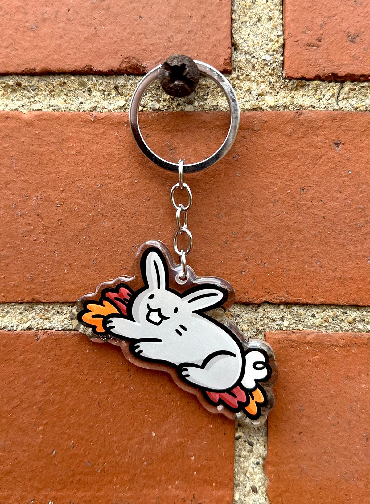 Fall Bunny Keychain