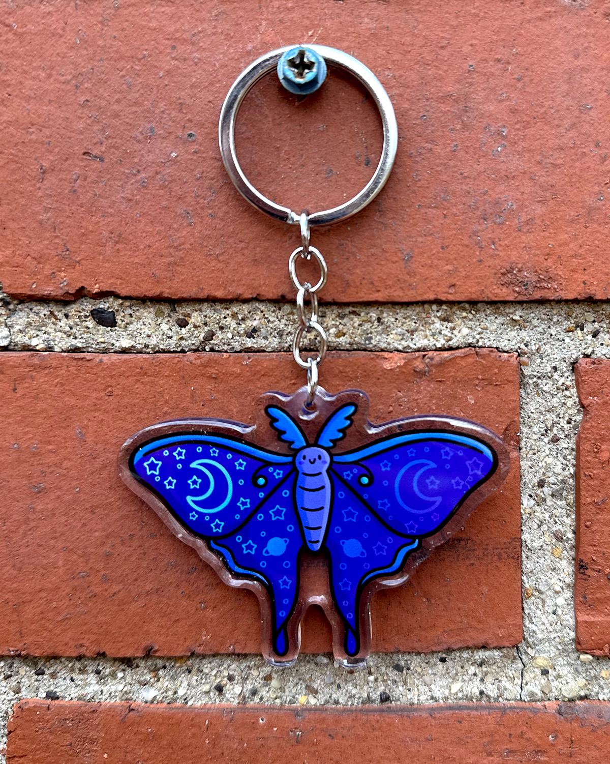 Lunar Moth Keychain