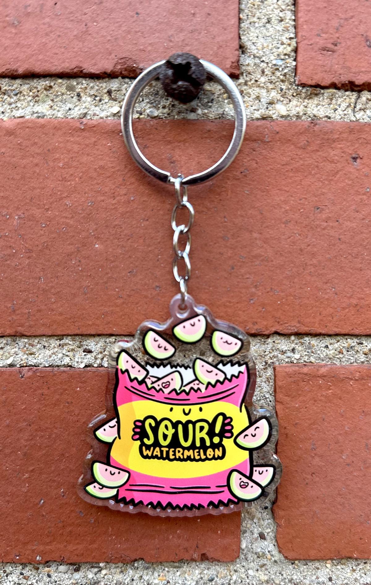 Sour Gummy Watermelon Keychain