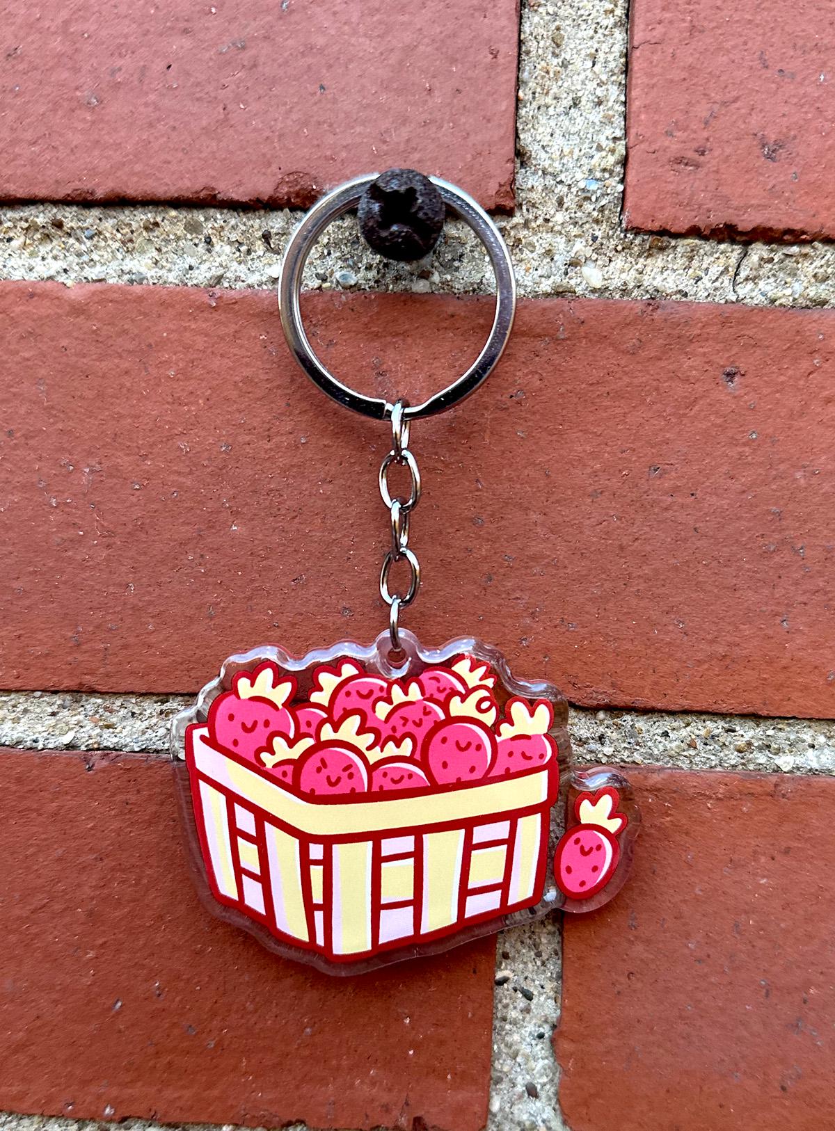 Strawberry Basket Keychain