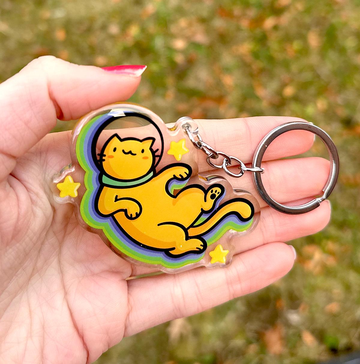 Astronaut Cat Keychain