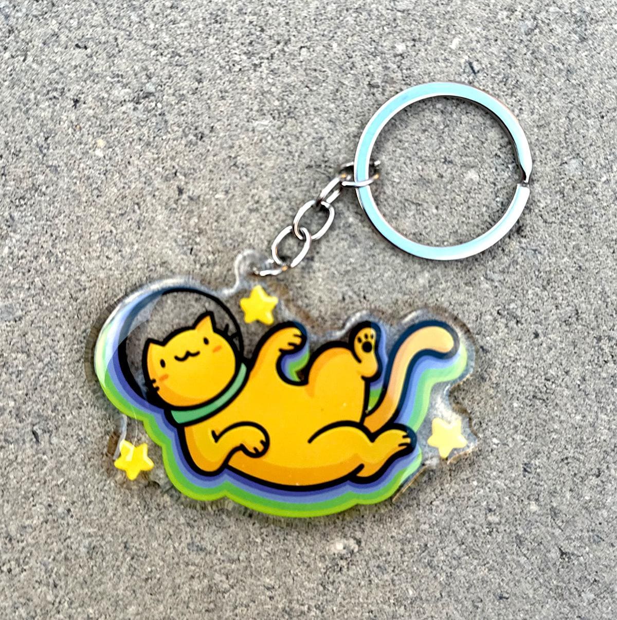 Astronaut Cat Keychain