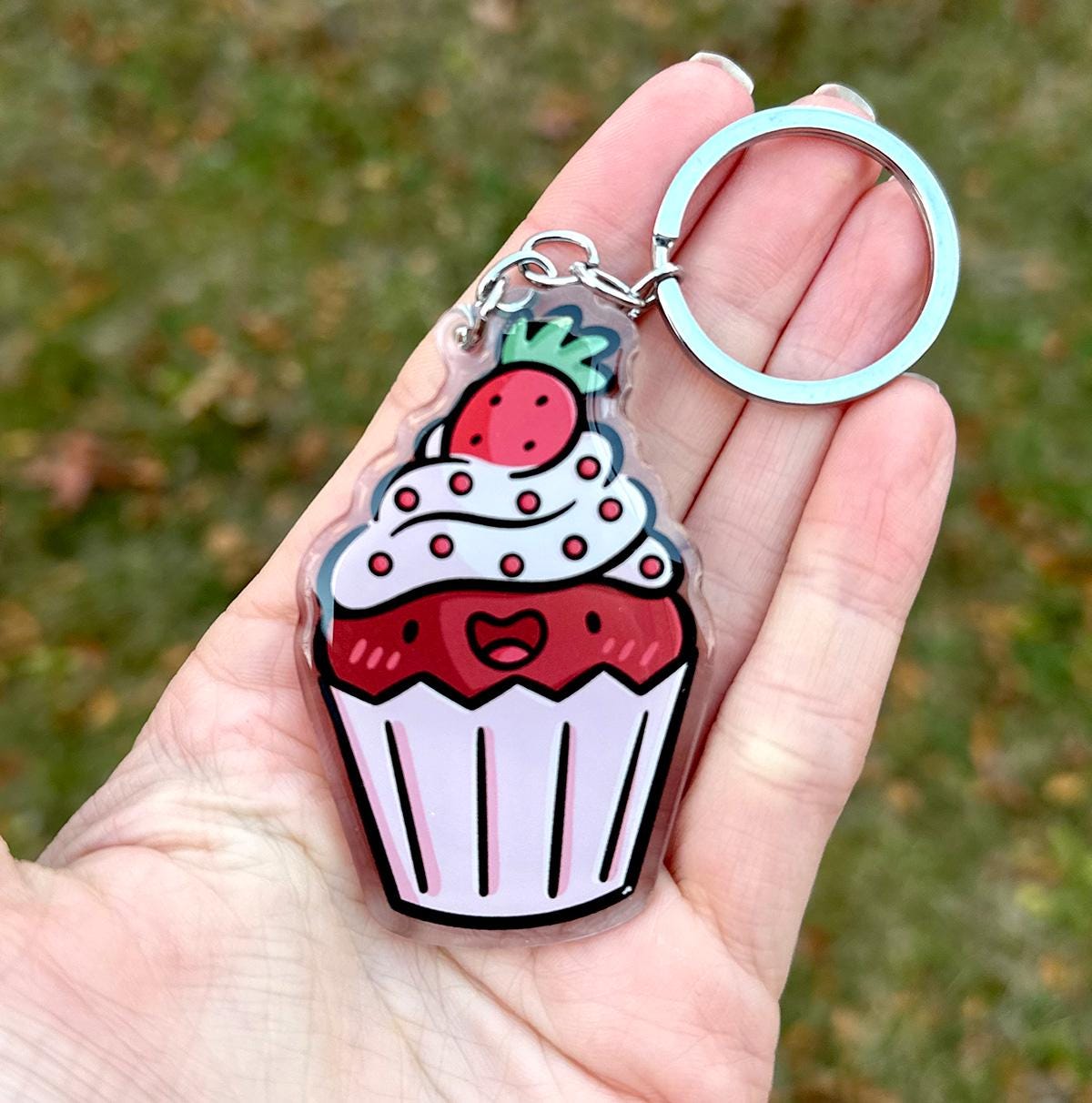 Red Velvet Cupcake Keychain