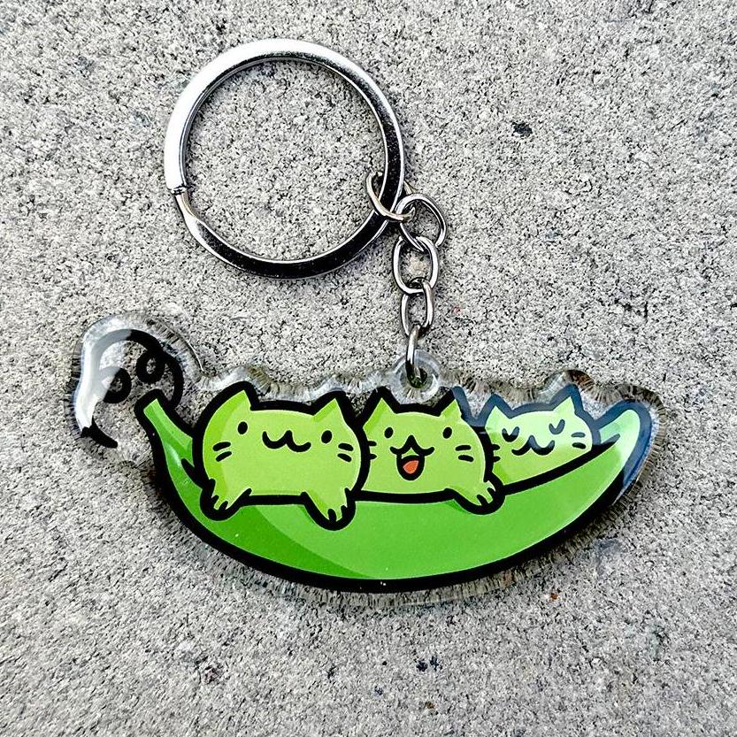 Peas Cat Keychain