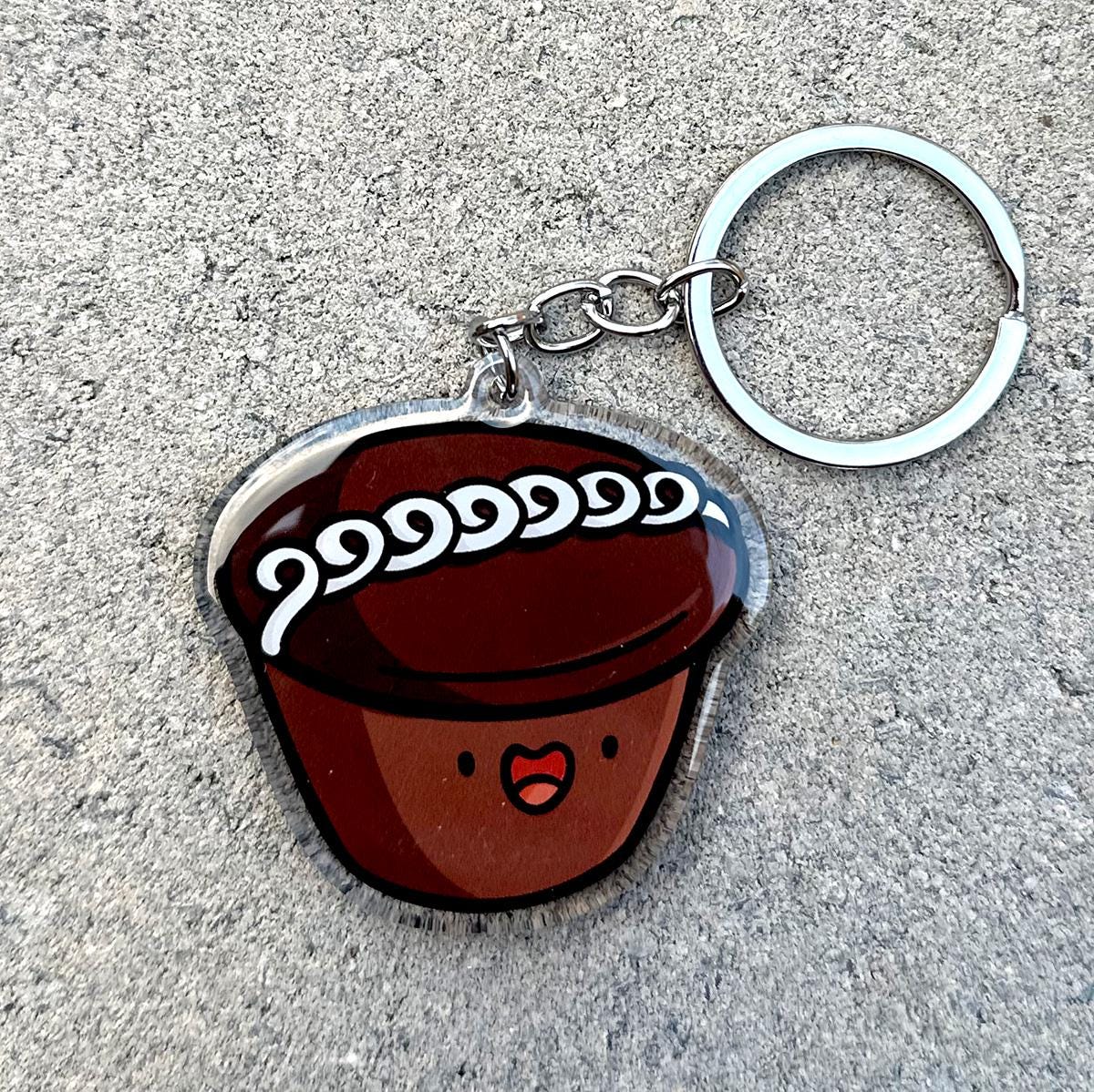 Chocolate Swirl Cake Keychain