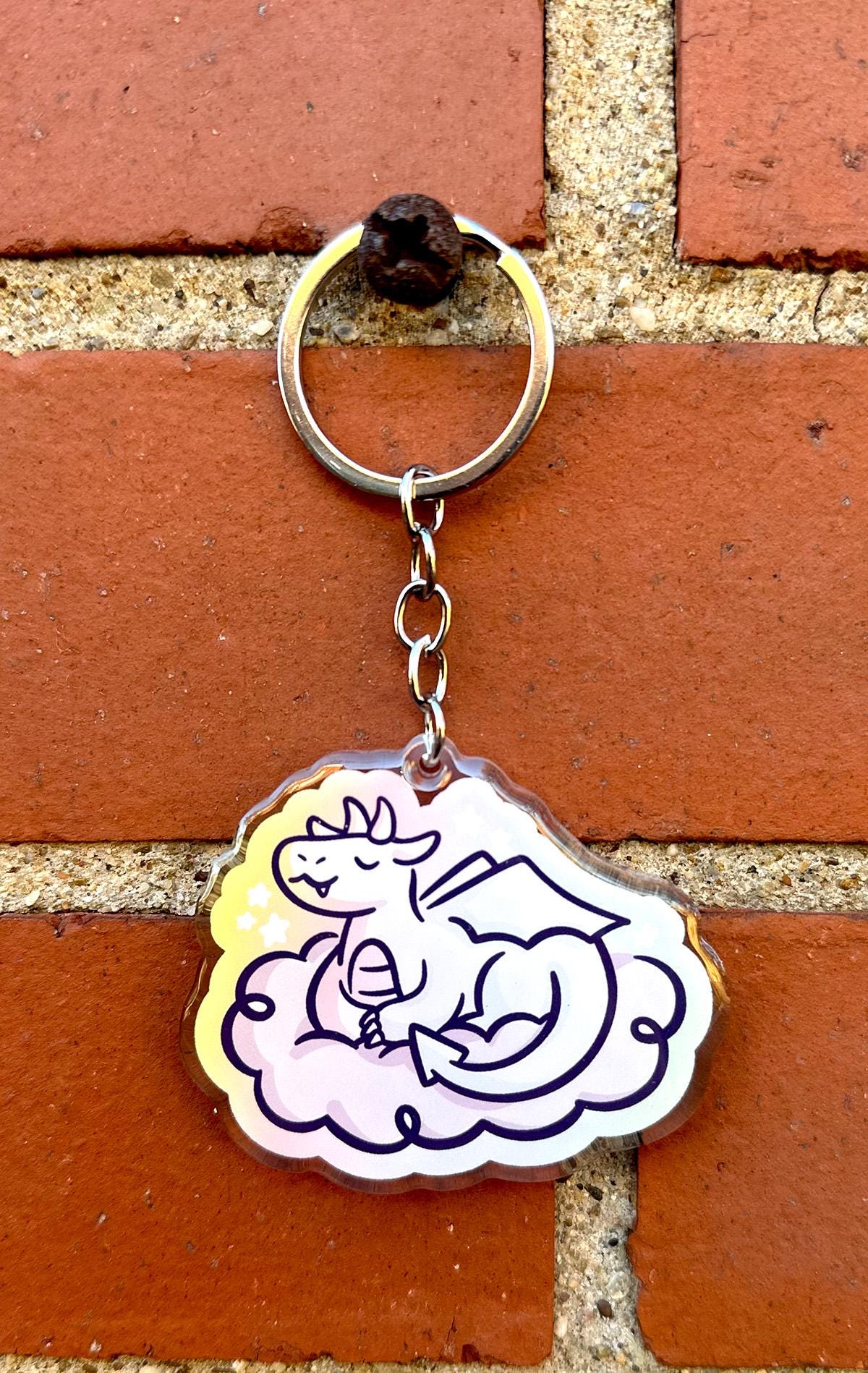 White Dragon Keychain