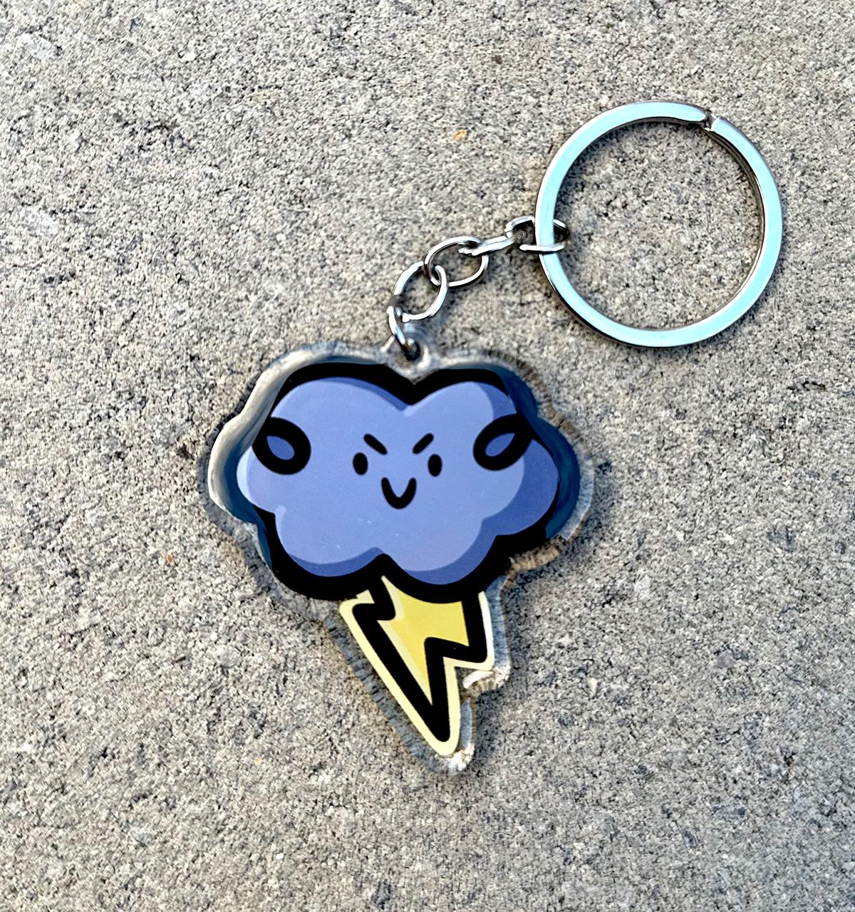 Storm Cloud Keychain