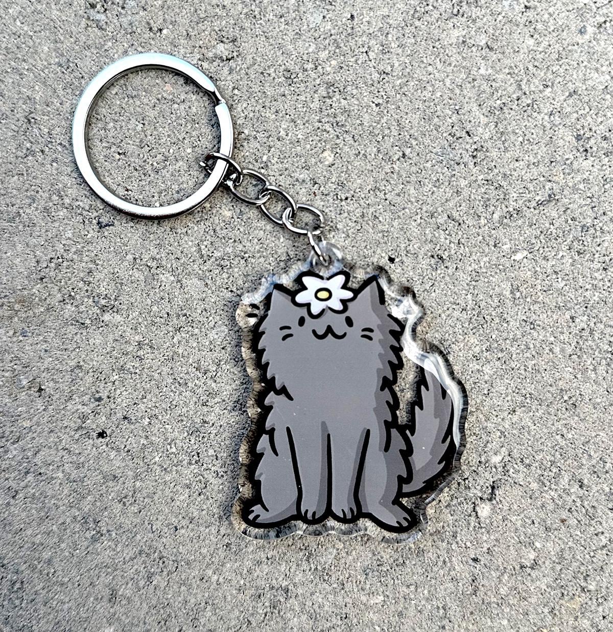 Daisy Head Cat Keychain