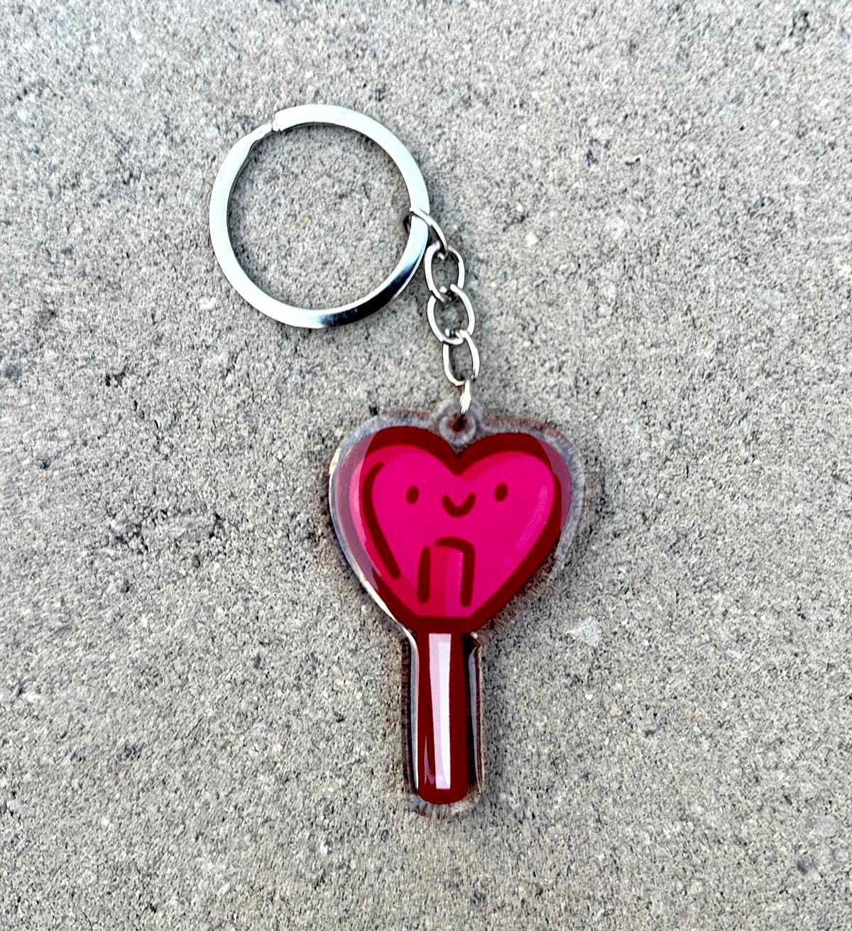 Heart Lollipop Keychain