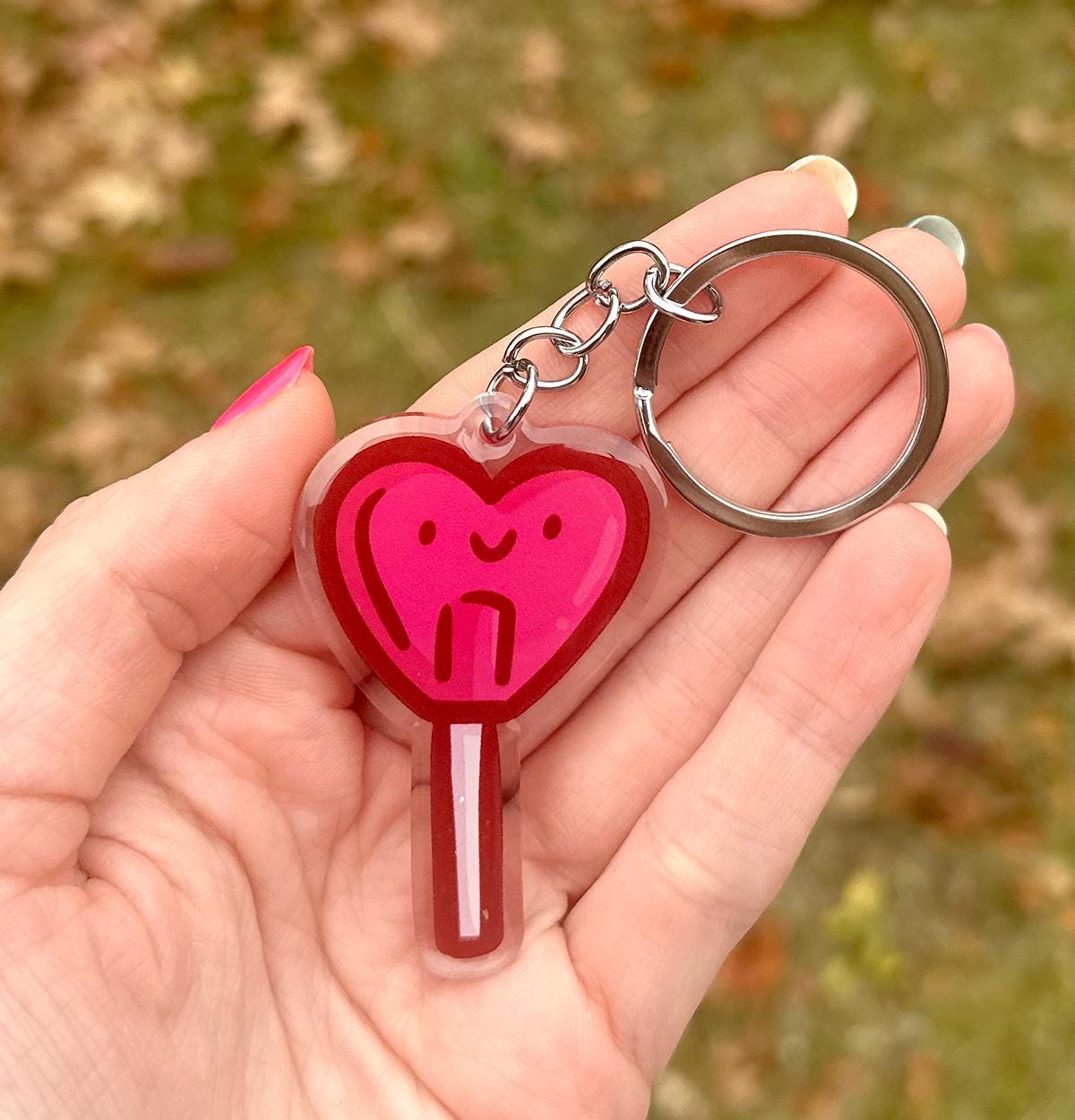 Heart Lollipop Keychain