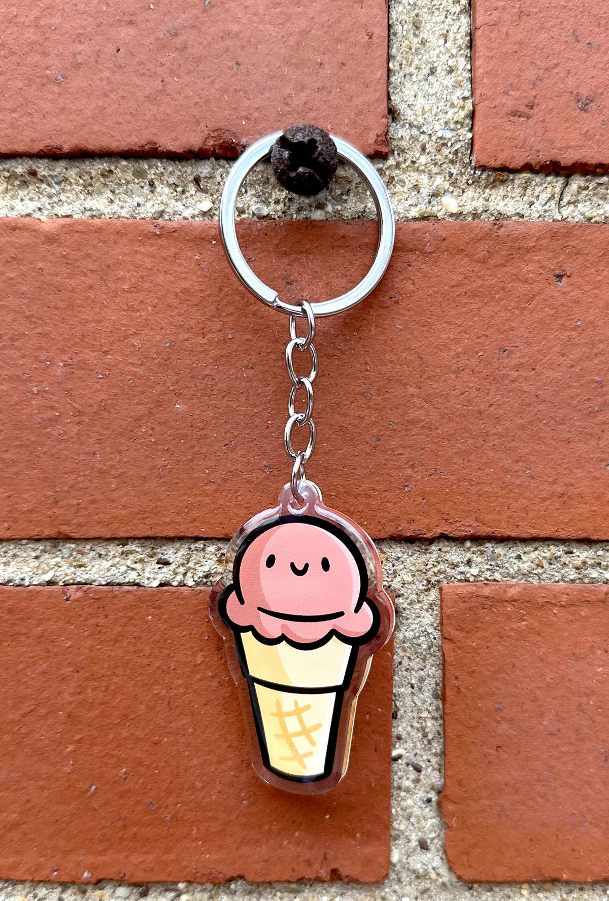 Ice Cream Cone Keychain (Chocolate)