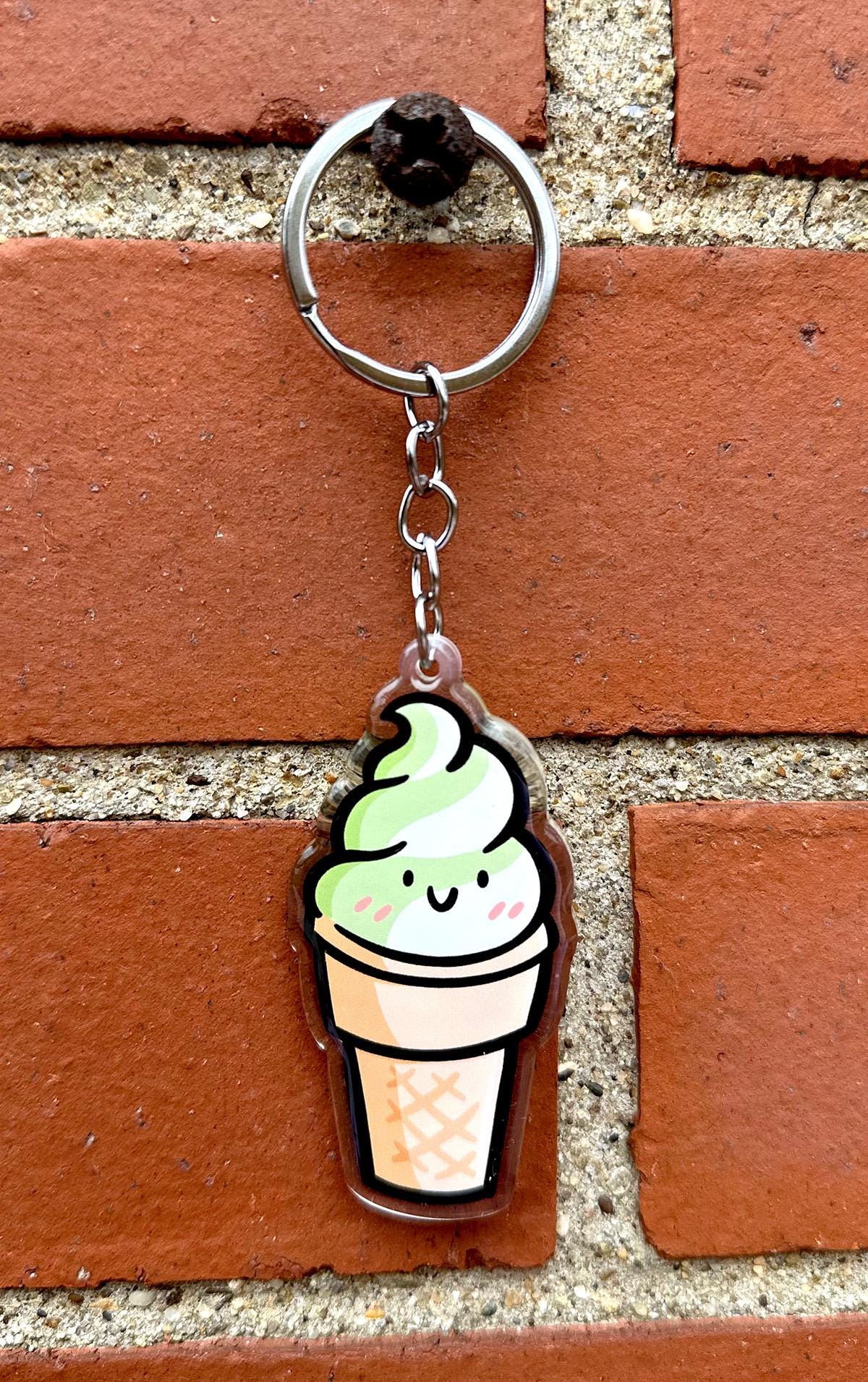 Matcha Twist Ice Cream Keychain