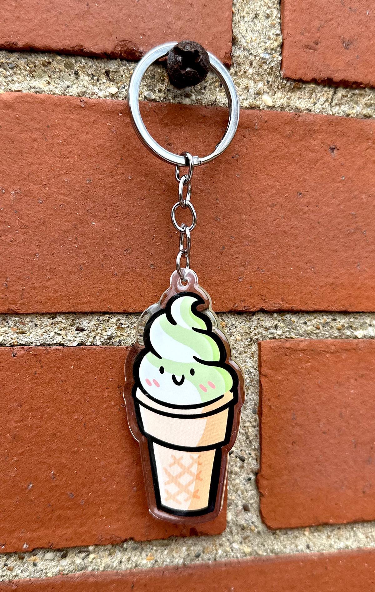 Matcha Twist Ice Cream Keychain