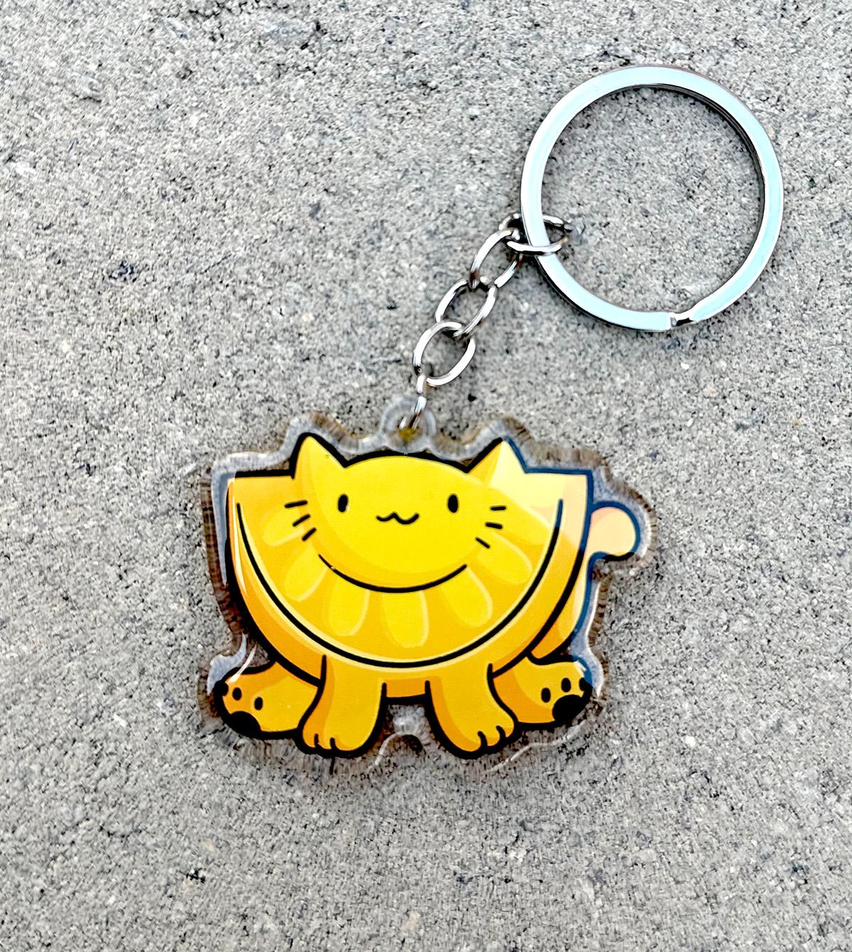 Lemon Cat Keychain