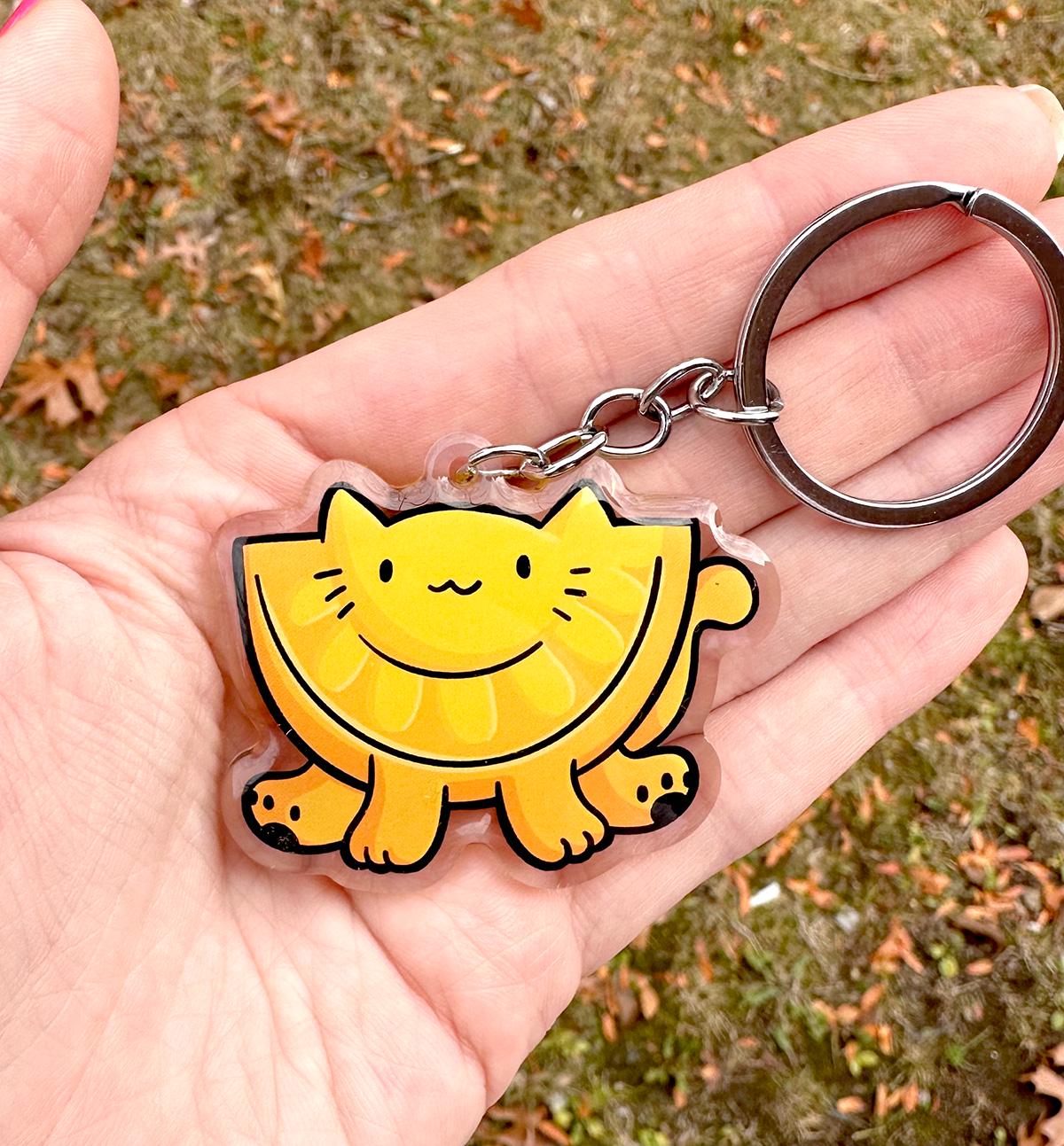 Lemon Cat Keychain