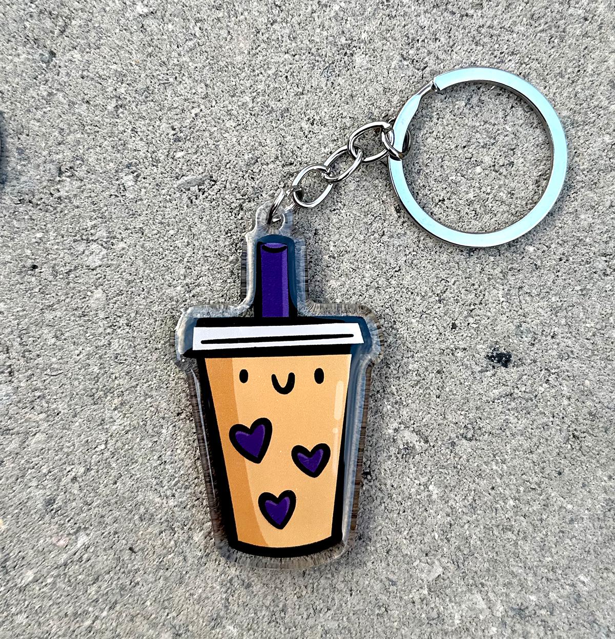 Bubble Tea Keychain (Tan)