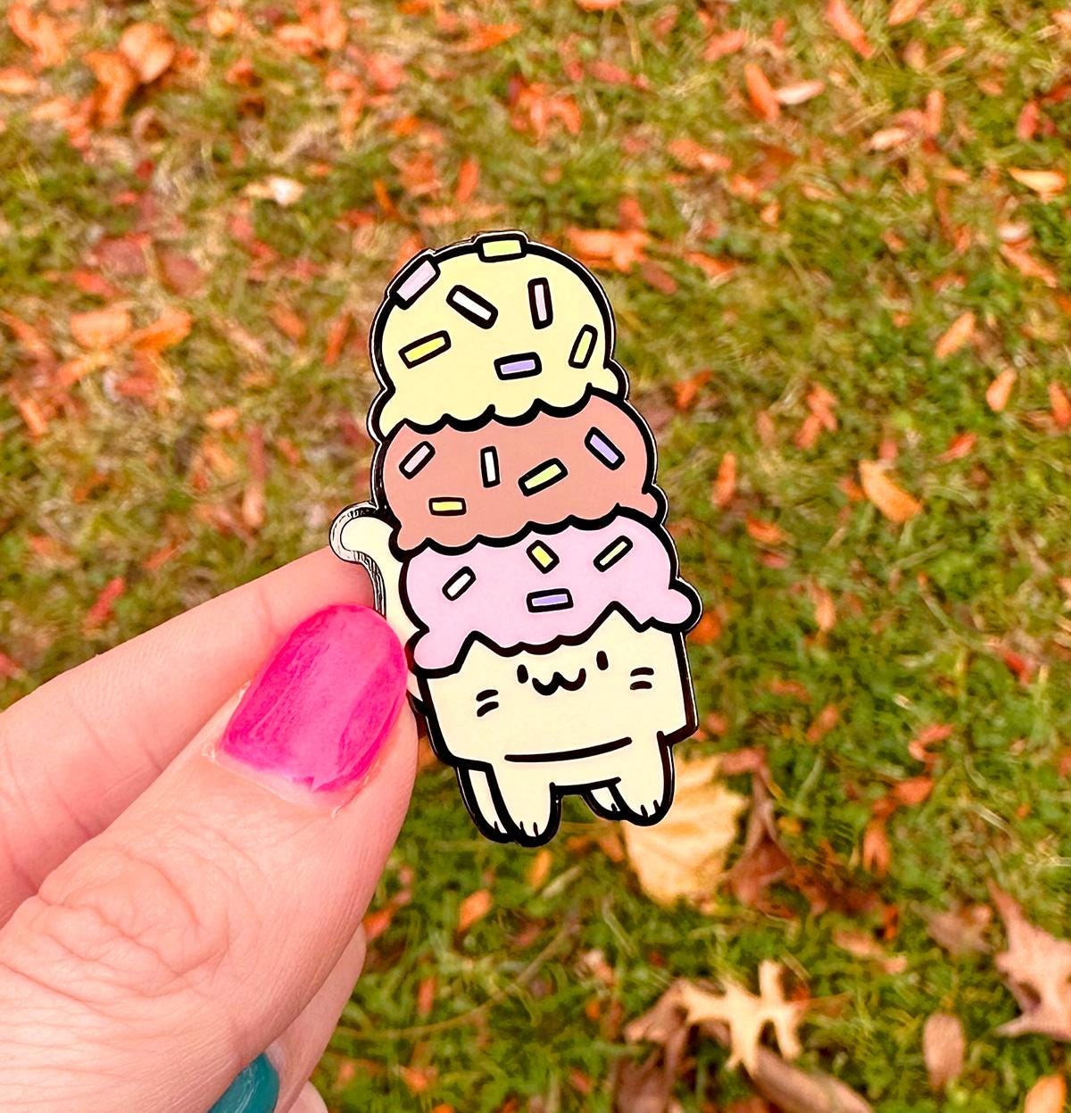 Ice Cream Cat Enamel Pin