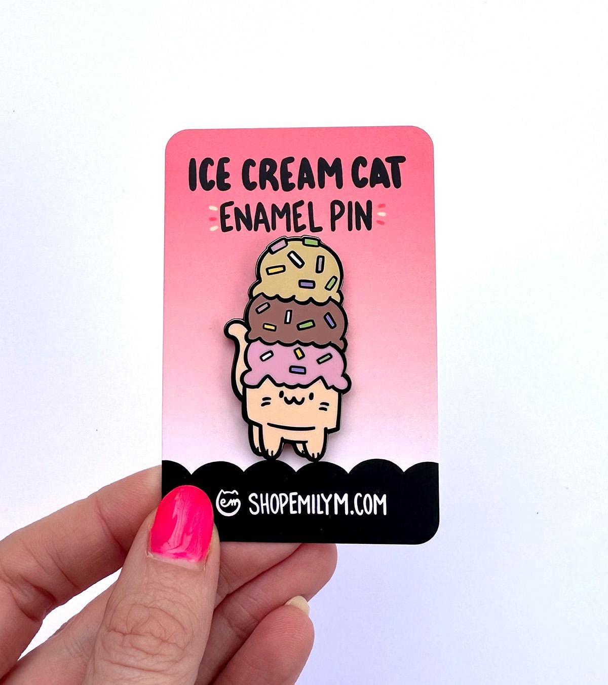 Ice Cream Cat Enamel Pin