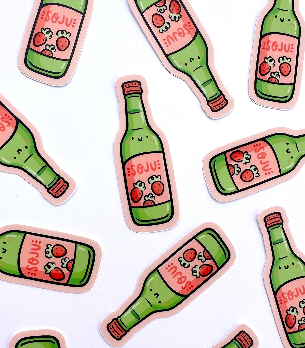 Soju Mini Sticker (Strawberry)