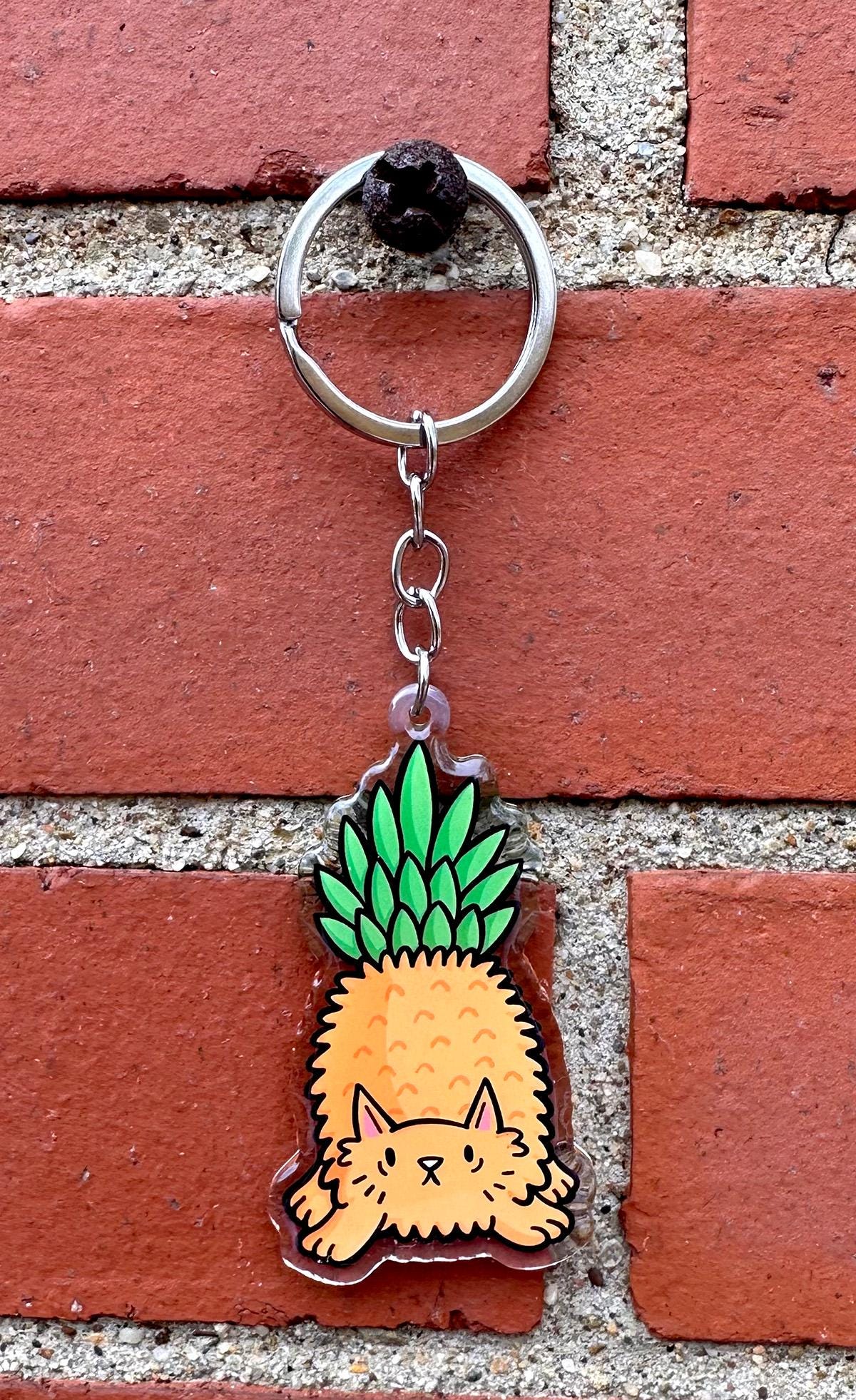 Pineapple Cat Keychain