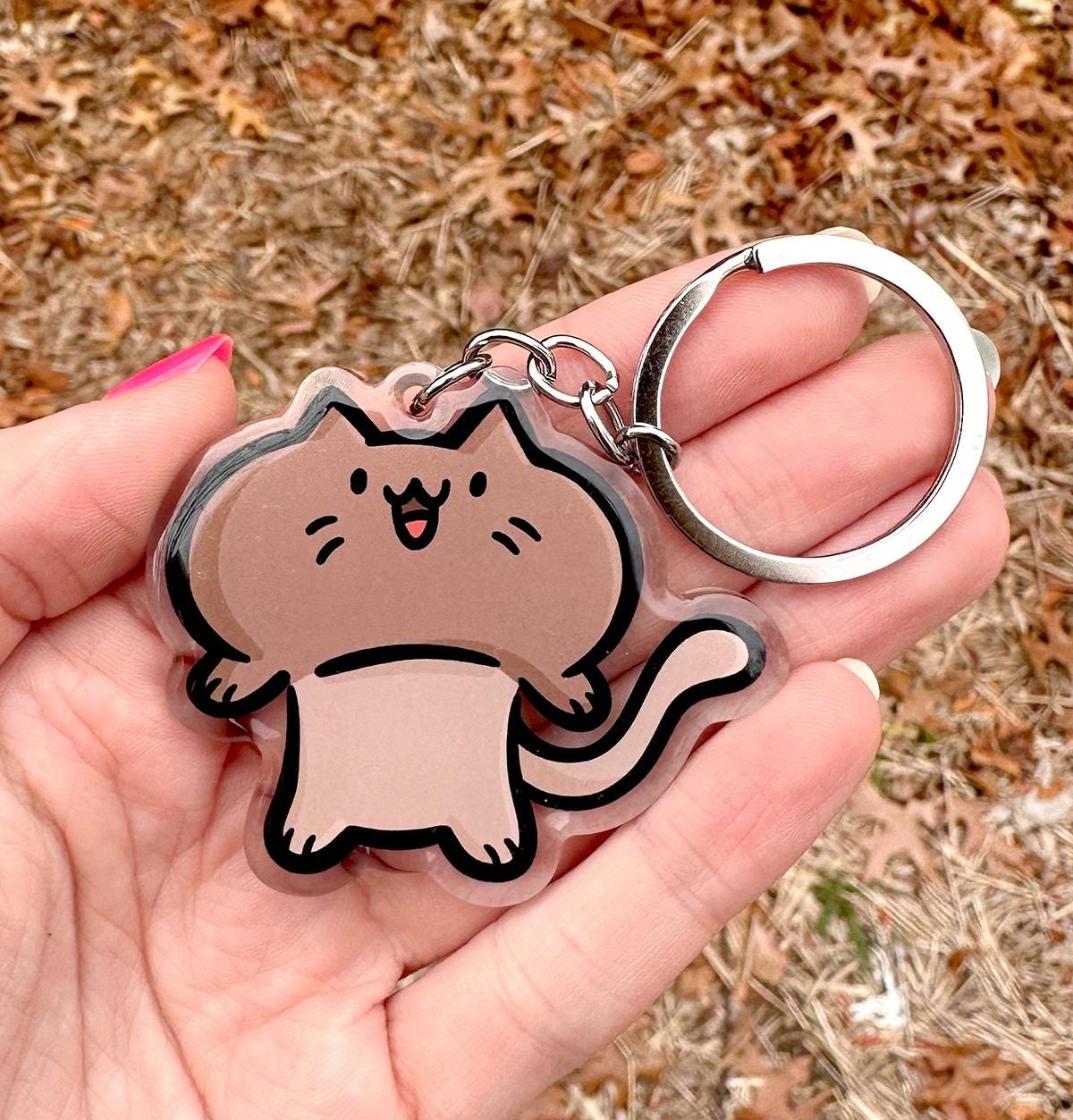 Mushroom Cat Keychain