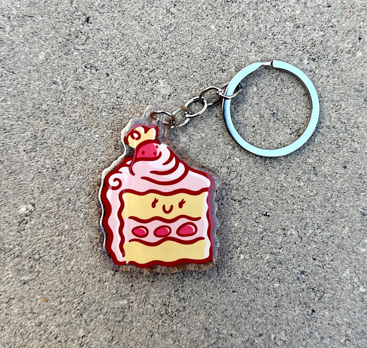 Strawberry Cake Keychain