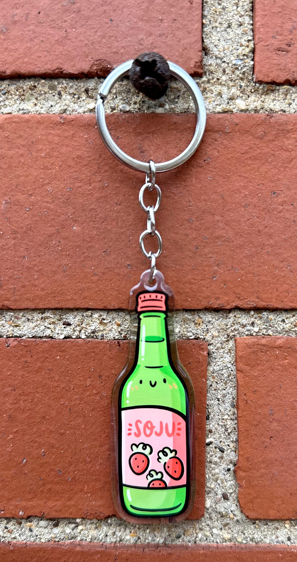 Soju Keychain (Strawberry)