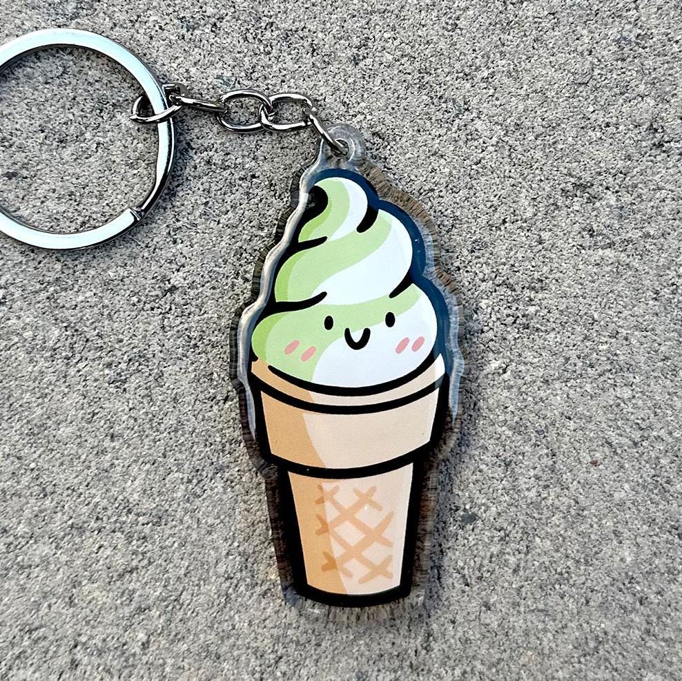 Matcha Twist Ice Cream Keychain