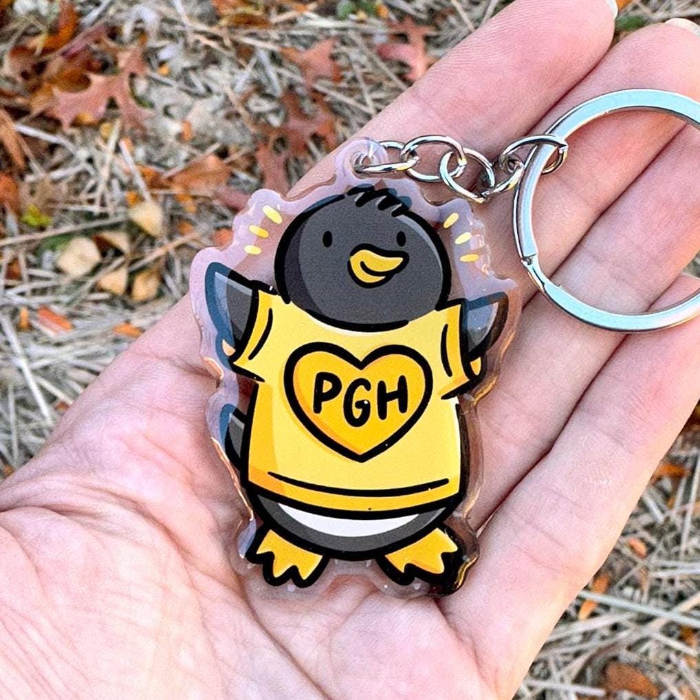 Pittsburgher Penguin Keychain