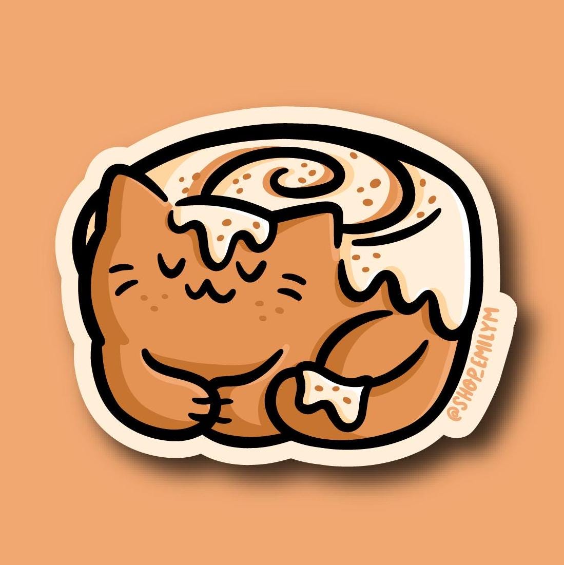 Cinnamon Roll Cat Sticker