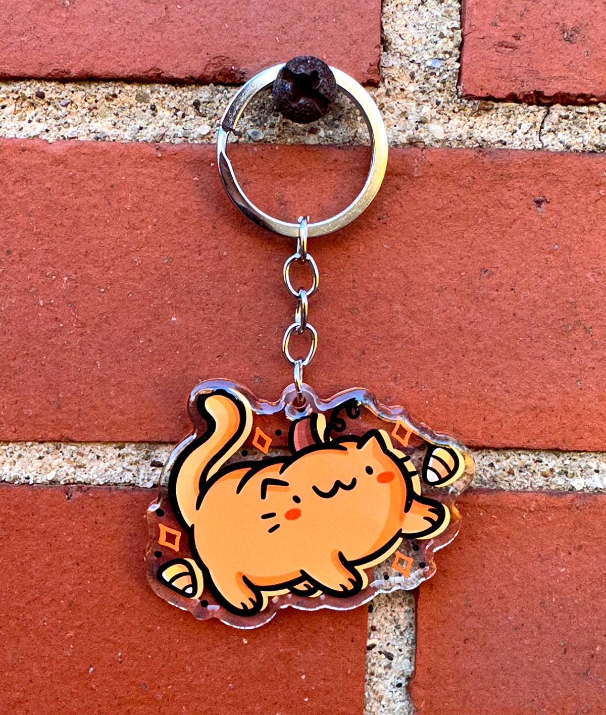 Pumpkin Cat Keychain