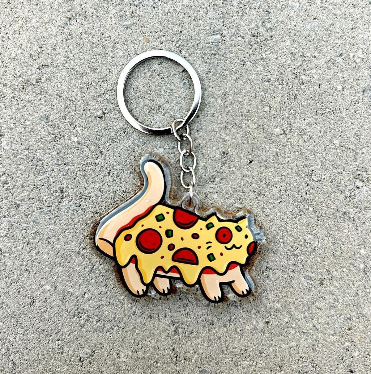 Pizza Cat Keychain