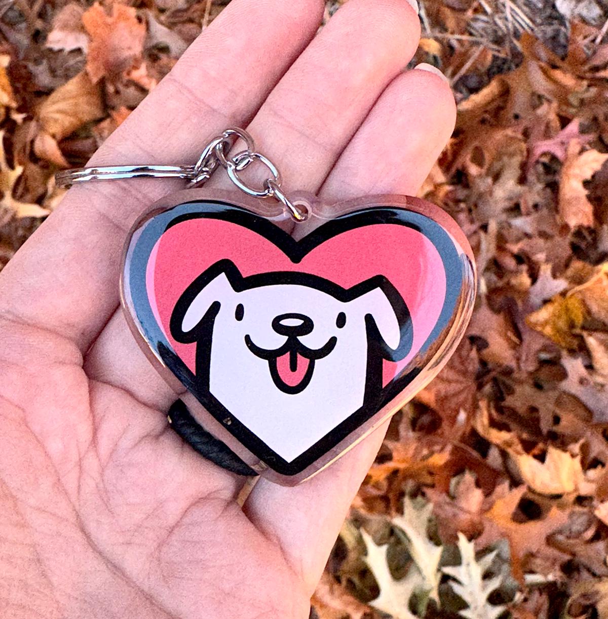 Dog Heart Keychain