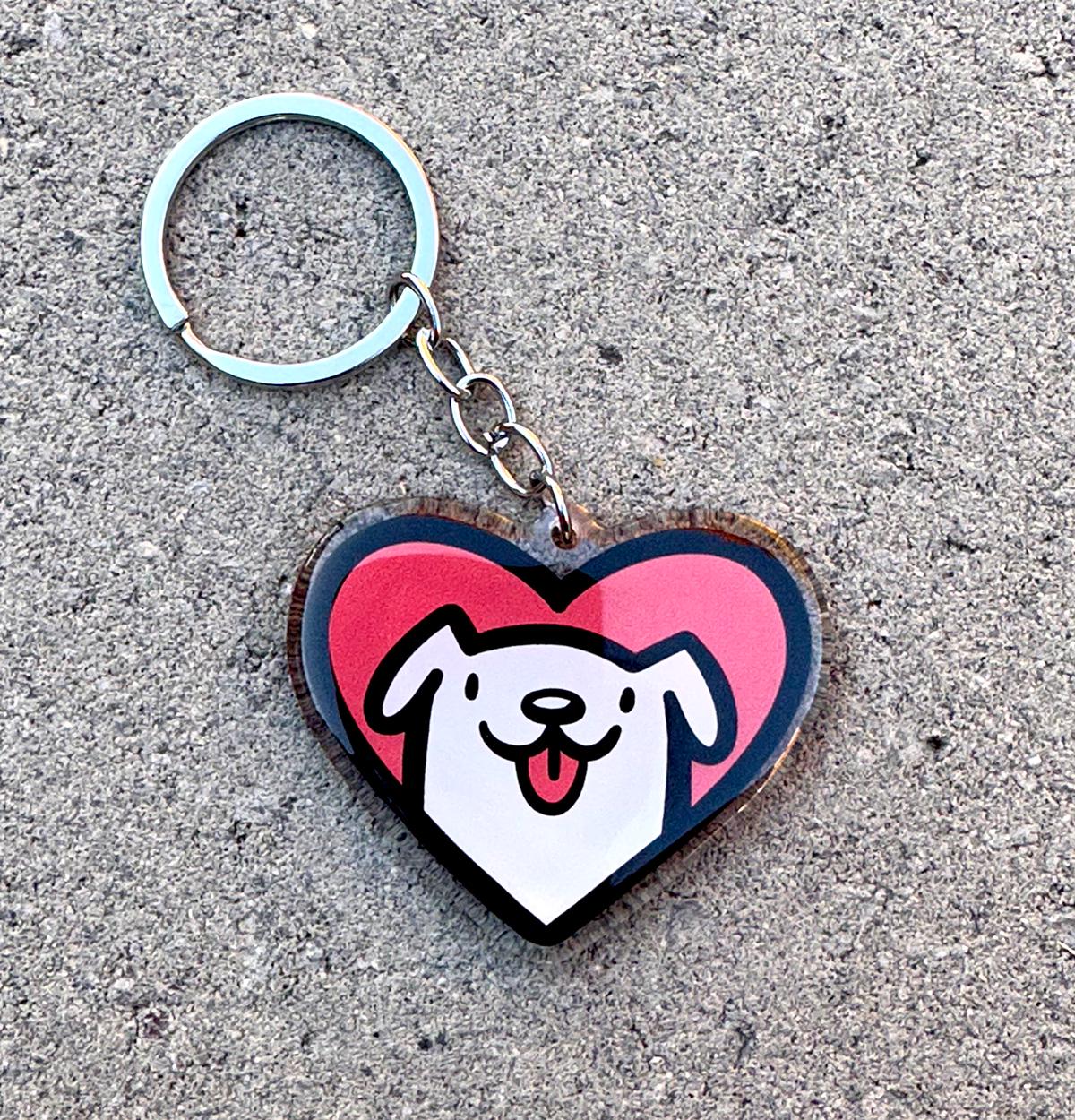 Dog Heart Keychain