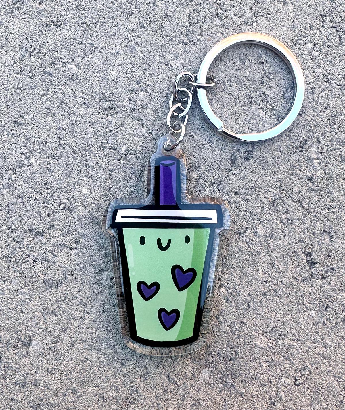 Bubble Tea Keychain (Matcha)