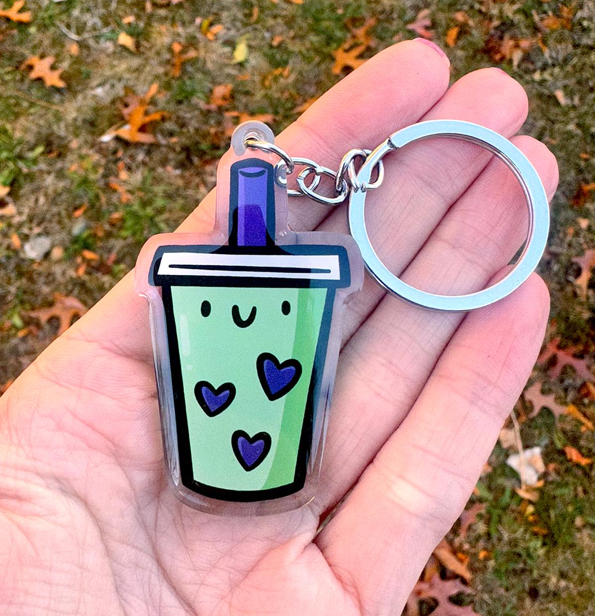 Bubble Tea Keychain (Matcha)