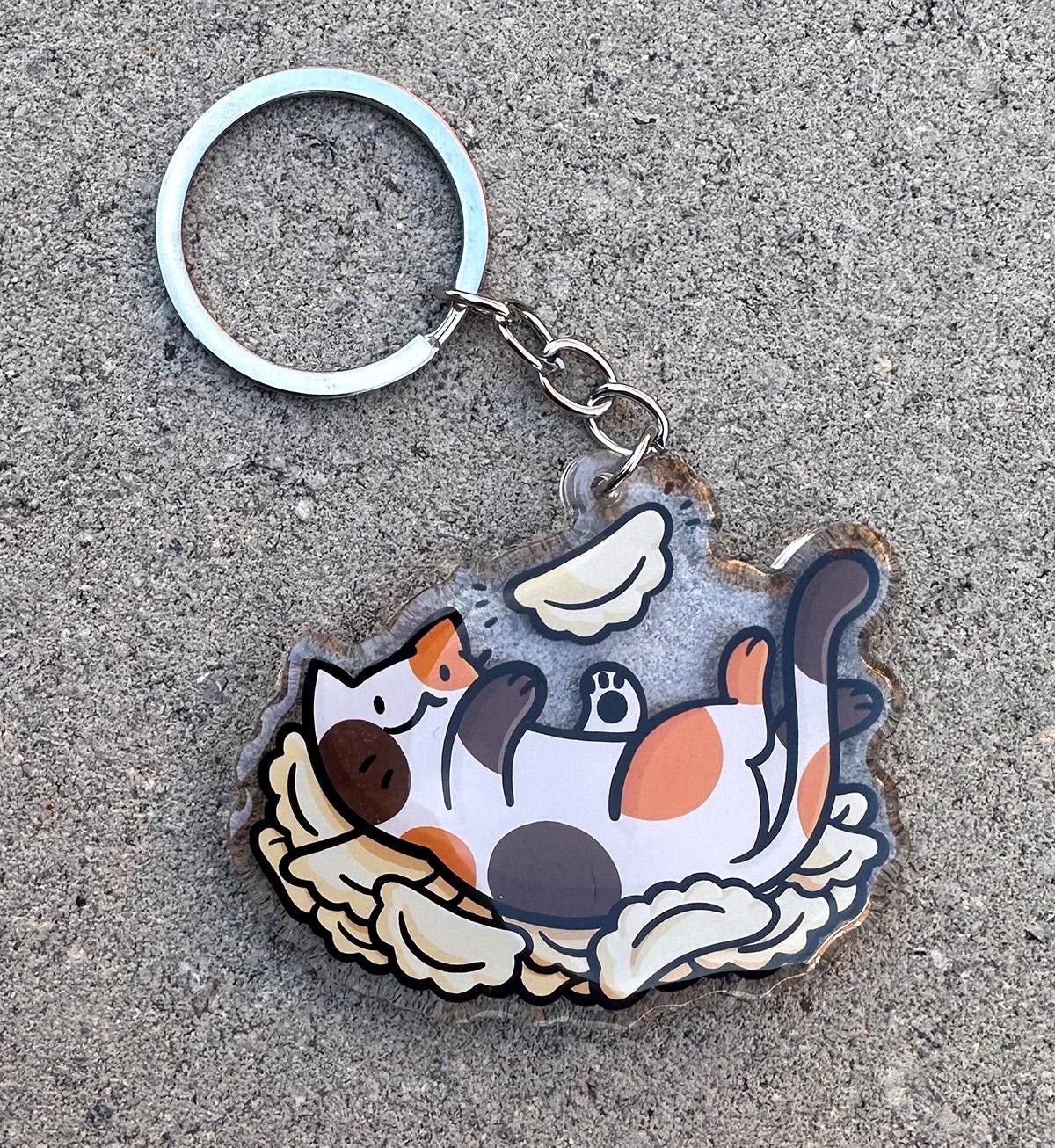 Playing with Pierogi Cat Keychain