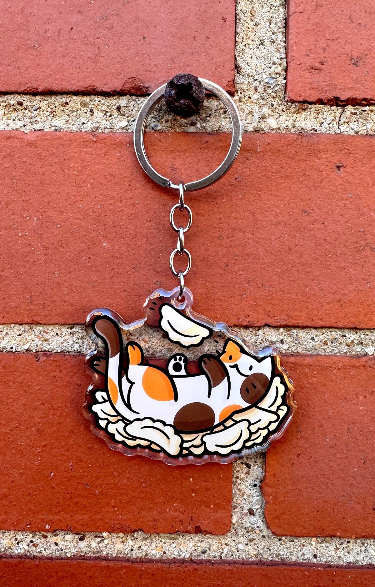 Playing with Pierogi Cat Keychain