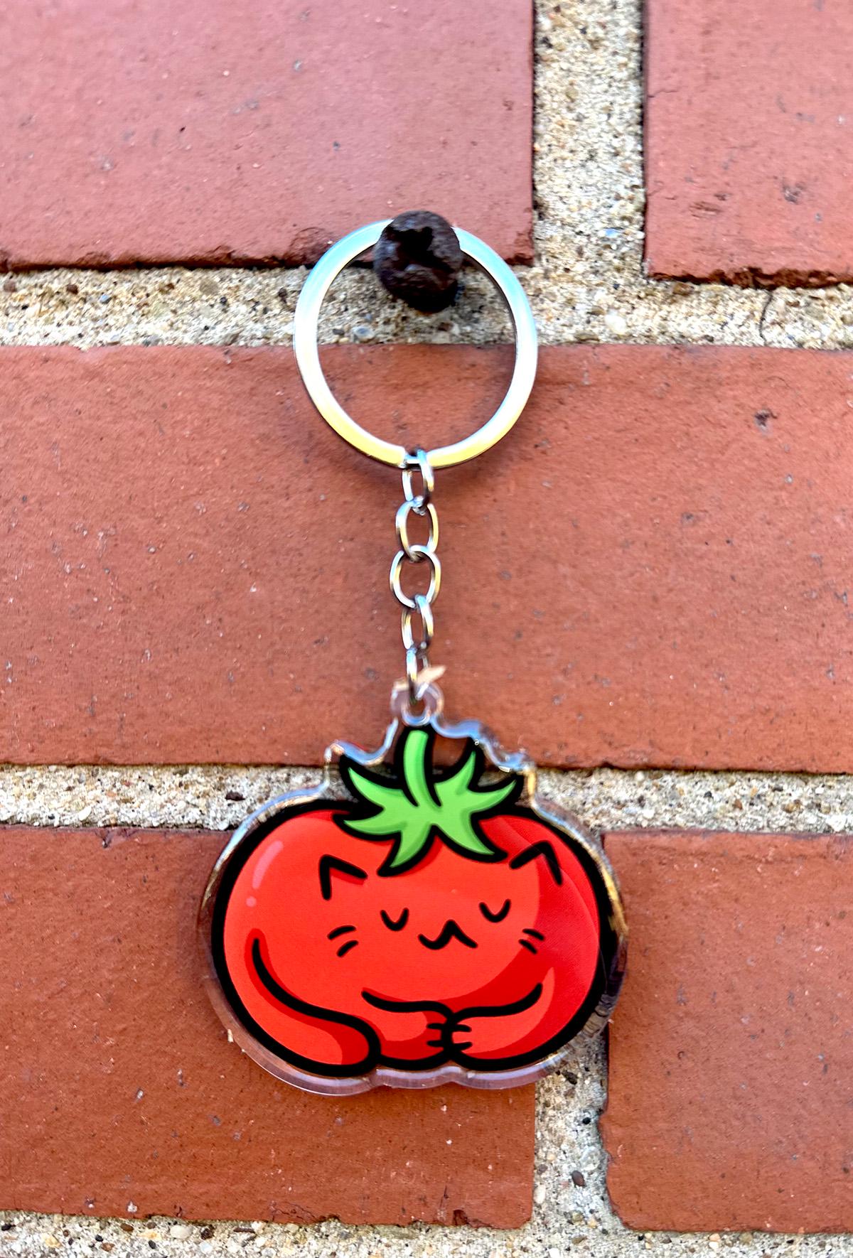 Tomato Cat Keychain